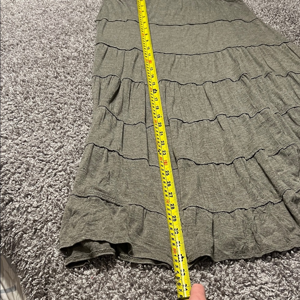 Max Studio Gray Tiered Women's Maxi Skirt - Picture 2 of 4